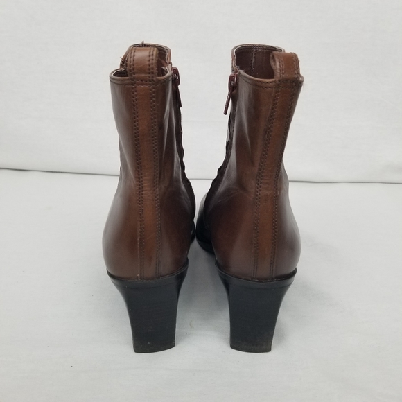 Antonio Melani brown leather ankle/chunky heel boots 9.5 M - Picture 3 of 13